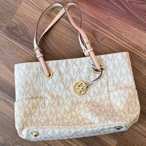 Michael Kors Cream Monogram Tote